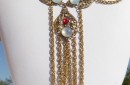 HC 3 STRAND GOLD CHAIN OPAL RUBY NECKLACE 6
