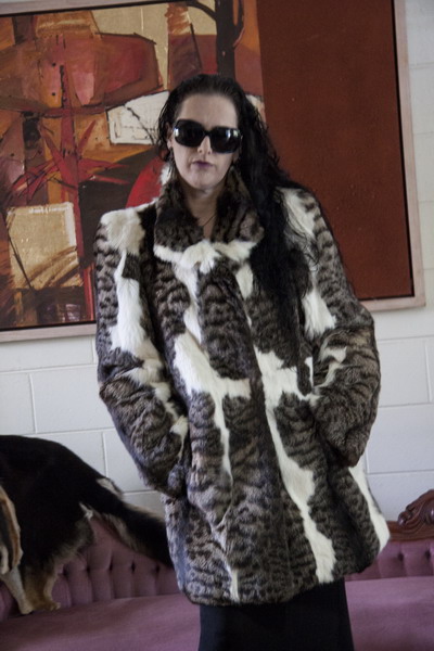 Vintage marbled Geoffrey cat fur coat - Sybergoth Vintage Furs
